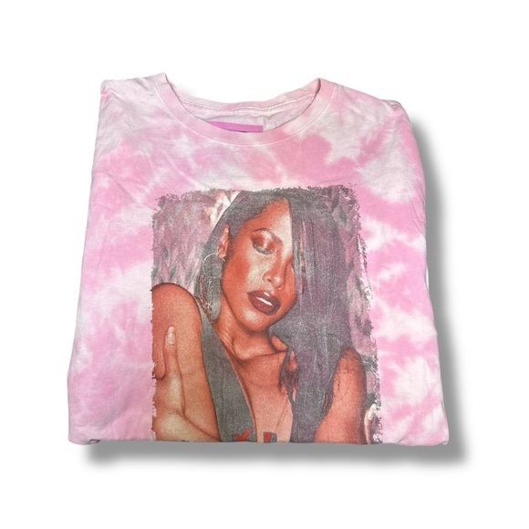 Aaliyah Tops - Aaliyah Pink Tie Dye Graphic Tshirt Size Large - "Ashlee"